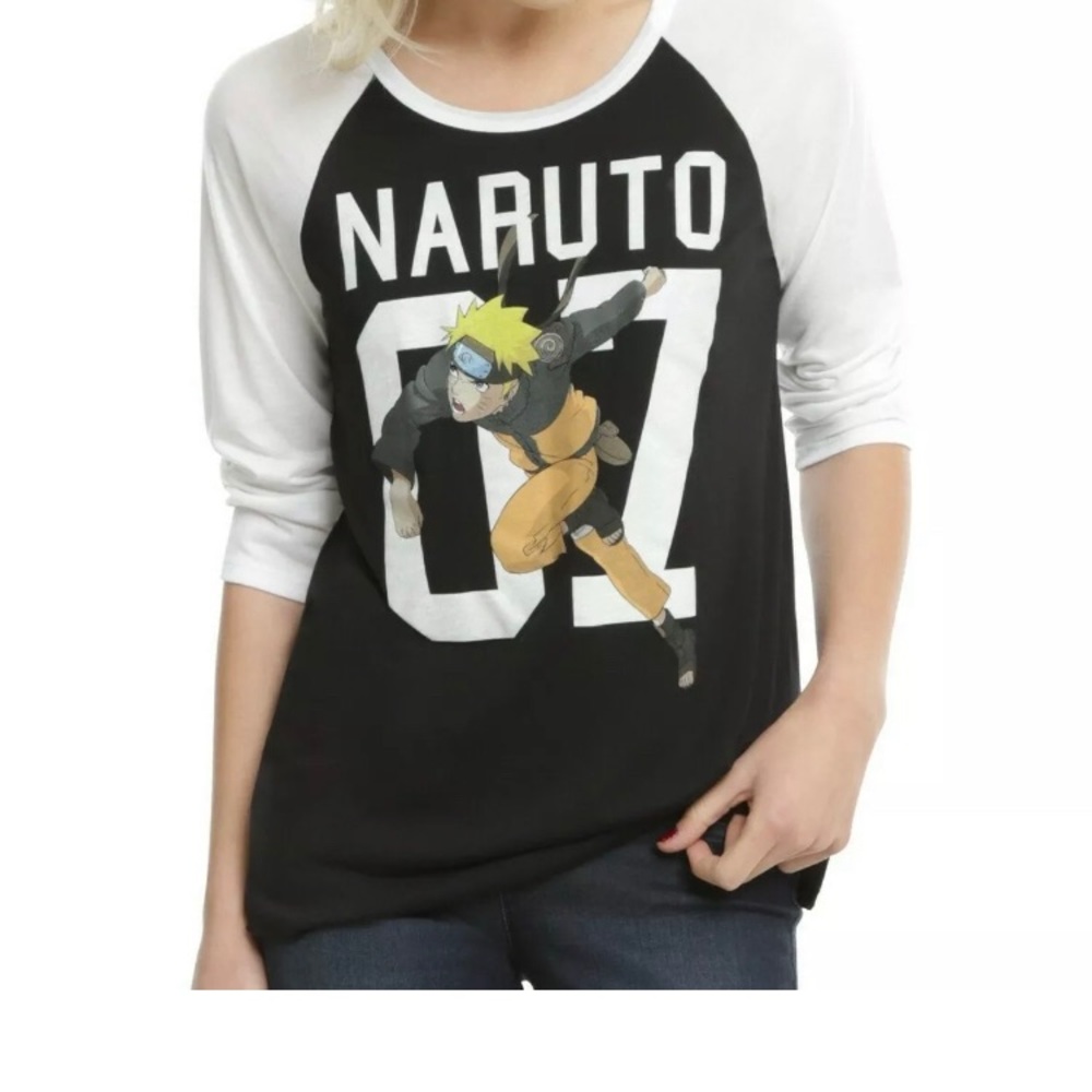 2002Print original Naruto T-Shirt lucky young girl